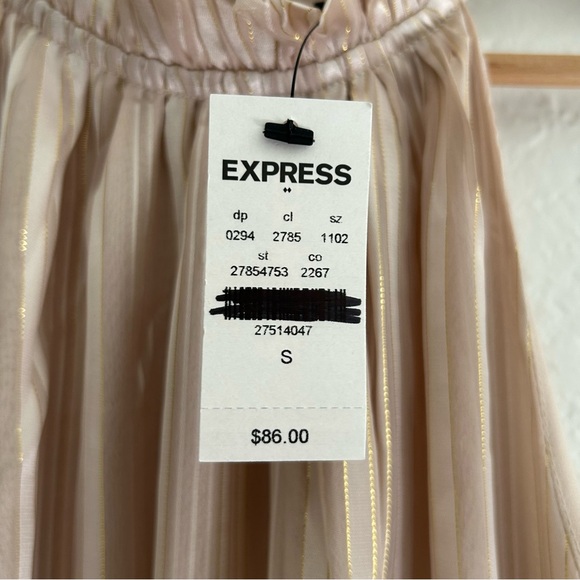 Express Halter Neck Striped Tiered Beige Ruffle Maxi Dress, Size S - Picture 6 of 10